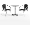 image:imageFlash Furniture Lila 235 Round Aluminum IndoorOutdoor Table Set with 2 Beige Rattan ChairsBlack