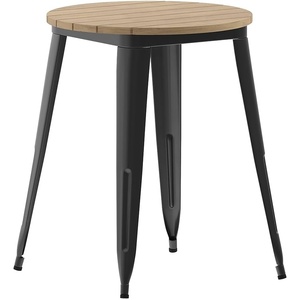 image:imageFlash Furniture 2375 Round Outdoor Dining Table BrownSilverBrown TopBlack Frame