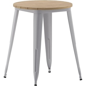 image:imageFlash Furniture 2375 Round Outdoor Dining Table BrownSilverBrown TopSilver Frame