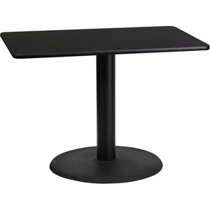 image:imageFlash Furniture 42x24 Rectangular Table and 24 Round Base BlackBlack