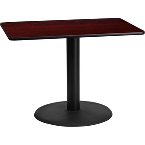 image:imageFlash Furniture 42x24 Rectangular Table and 24 Round Base BlackMahogany