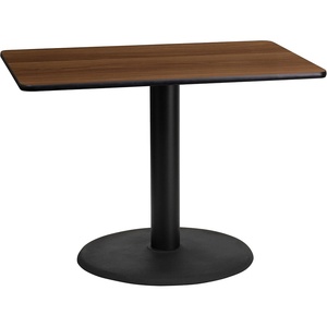 image:imageFlash Furniture 42x24 Rectangular Table and 24 Round Base BlackWalnut