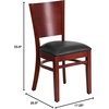 image:imageFlash Furniture 2 Pack Lacey Series Solid Back Walnut Wood Restaurant Chair  Black Vinyl SeatBlack Vinyl SeatMahogany Wood Frame