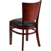 image:imageFlash Furniture 2 Pack Lacey Series Solid Back Walnut Wood Restaurant Chair  Black Vinyl SeatBlack Vinyl SeatMahogany Wood Frame