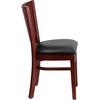image:imageFlash Furniture 2 Pack Lacey Series Solid Back Walnut Wood Restaurant Chair  Black Vinyl SeatBlack Vinyl SeatMahogany Wood Frame