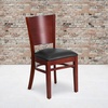 image:imageFlash Furniture 2 Pack Lacey Series Solid Back Walnut Wood Restaurant Chair  Black Vinyl SeatBlack Vinyl SeatMahogany Wood Frame