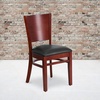 image:imageFlash Furniture 2 Pack Lacey Series Solid Back Walnut Wood Restaurant Chair  Black Vinyl SeatBlack Vinyl SeatMahogany Wood Frame