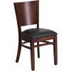 image:imageFlash Furniture 2 Pack Lacey Series Solid Back Walnut Wood Restaurant Chair  Black Vinyl SeatBlack Vinyl SeatWalnut Wood Frame