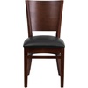 image:imageFlash Furniture 2 Pack Lacey Series Solid Back Walnut Wood Restaurant Chair  Black Vinyl SeatBlack Vinyl SeatWalnut Wood Frame