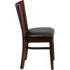 image:imageFlash Furniture 2 Pack Lacey Series Solid Back Walnut Wood Restaurant Chair  Black Vinyl SeatBlack Vinyl SeatWalnut Wood Frame