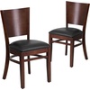 image:imageFlash Furniture 2 Pack Lacey Series Solid Back Walnut Wood Restaurant Chair  Black Vinyl SeatBlack Vinyl SeatWalnut Wood Frame