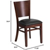 image:imageFlash Furniture 2 Pack Lacey Series Solid Back Walnut Wood Restaurant Chair  Black Vinyl SeatBlack Vinyl SeatWalnut Wood Frame