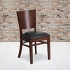 image:imageFlash Furniture 2 Pack Lacey Series Solid Back Walnut Wood Restaurant Chair  Black Vinyl SeatBlack Vinyl SeatWalnut Wood Frame