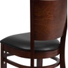 image:imageFlash Furniture 2 Pack Lacey Series Solid Back Walnut Wood Restaurant Chair  Black Vinyl SeatBlack Vinyl SeatWalnut Wood Frame