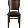 image:imageFlash Furniture 2 Pack Lacey Series Solid Back Walnut Wood Restaurant Chair  Black Vinyl SeatBlack Vinyl SeatWalnut Wood Frame