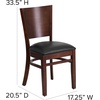 image:imageFlash Furniture 2 Pack Lacey Series Solid Back Walnut Wood Restaurant Chair  Black Vinyl SeatBlack Vinyl SeatWalnut Wood Frame