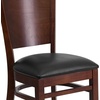 image:imageFlash Furniture 2 Pack Lacey Series Solid Back Walnut Wood Restaurant Chair  Black Vinyl SeatBlack Vinyl SeatWalnut Wood Frame