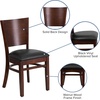 image:imageFlash Furniture 2 Pack Lacey Series Solid Back Walnut Wood Restaurant Chair  Black Vinyl SeatBlack Vinyl SeatWalnut Wood Frame