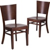 image:imageFlash Furniture 2 Pack Lacey Series Solid Back Walnut Wood Restaurant Chair  Black Vinyl SeatWalnut Wood SeatWalnut Wood Frame