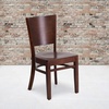 image:imageFlash Furniture 2 Pack Lacey Series Solid Back Walnut Wood Restaurant Chair  Black Vinyl SeatWalnut Wood SeatWalnut Wood Frame