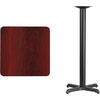 image:imageFlash Furniture 24 Square Table and 22x22 XBase BlackMahogany