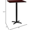 image:imageFlash Furniture 24 Square Table and 22x22 XBase BlackMahogany