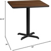 image:imageFlash Furniture 24 Square Table and 22x22 XBase BlackWalnut