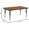 image:imageFlash Furniture 48 x 24 Adjustable Activity Table Light Gray Short LegsOak