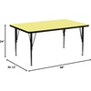 image:imageFlash Furniture 48 x 24 Adjustable Activity Table Light Gray Short LegsYellow