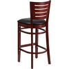 image:imageFlash Furniture Darby Series Slat Back Walnut Wood Restaurant Barstool  Black Vinyl SeatBlack Vinyl SeatMahogany Wood Frame