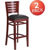 image:imageFlash Furniture Darby Series Slat Back Walnut Wood Restaurant Barstool  Black Vinyl SeatBlack Vinyl SeatMahogany Wood Frame