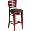 image:imageFlash Furniture Darby Series Slat Back Walnut Wood Restaurant Barstool  Black Vinyl SeatBlack Vinyl SeatMahogany Wood Frame