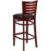 image:imageFlash Furniture Darby Series Slat Back Walnut Wood Restaurant Barstool  Black Vinyl SeatBlack Vinyl SeatMahogany Wood Frame