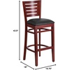 image:imageFlash Furniture Darby Series Slat Back Walnut Wood Restaurant Barstool  Black Vinyl SeatBlack Vinyl SeatMahogany Wood Frame