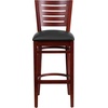 image:imageFlash Furniture Darby Series Slat Back Walnut Wood Restaurant Barstool  Black Vinyl SeatBlack Vinyl SeatMahogany Wood Frame