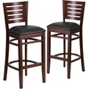 image:imageFlash Furniture Darby Series Slat Back Walnut Wood Restaurant Barstool  Black Vinyl SeatBlack Vinyl SeatWalnut Wood Frame
