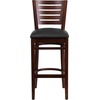 image:imageFlash Furniture Darby Series Slat Back Walnut Wood Restaurant Barstool  Black Vinyl SeatBlack Vinyl SeatWalnut Wood Frame