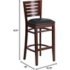 image:imageFlash Furniture Darby Series Slat Back Walnut Wood Restaurant Barstool  Black Vinyl SeatBlack Vinyl SeatWalnut Wood Frame