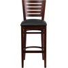 image:imageFlash Furniture Darby Series Slat Back Walnut Wood Restaurant Barstool  Black Vinyl SeatBlack Vinyl SeatWalnut Wood Frame