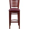 image:imageFlash Furniture Darby Series Slat Back Walnut Wood Restaurant Barstool  Black Vinyl SeatBurgundy Vinyl SeatMahogany Wood Frame
