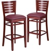 image:imageFlash Furniture Darby Series Slat Back Walnut Wood Restaurant Barstool  Black Vinyl SeatBurgundy Vinyl SeatMahogany Wood Frame