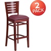 image:imageFlash Furniture Darby Series Slat Back Walnut Wood Restaurant Barstool  Black Vinyl SeatBurgundy Vinyl SeatMahogany Wood Frame