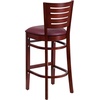image:imageFlash Furniture Darby Series Slat Back Walnut Wood Restaurant Barstool  Black Vinyl SeatBurgundy Vinyl SeatMahogany Wood Frame
