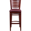 image:imageFlash Furniture Darby Series Slat Back Walnut Wood Restaurant Barstool  Black Vinyl SeatBurgundy Vinyl SeatMahogany Wood Frame