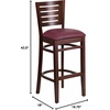 image:imageFlash Furniture Darby Series Slat Back Walnut Wood Restaurant Barstool  Black Vinyl SeatBurgundy Vinyl SeatWalnut Wood Frame