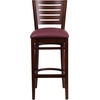 image:imageFlash Furniture Darby Series Slat Back Walnut Wood Restaurant Barstool  Black Vinyl SeatBurgundy Vinyl SeatWalnut Wood Frame