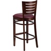 image:imageFlash Furniture Darby Series Slat Back Walnut Wood Restaurant Barstool  Black Vinyl SeatBurgundy Vinyl SeatWalnut Wood Frame