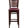 image:imageFlash Furniture Darby Series Slat Back Walnut Wood Restaurant Barstool  Black Vinyl SeatBurgundy Vinyl SeatWalnut Wood Frame