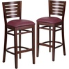 image:imageFlash Furniture Darby Series Slat Back Walnut Wood Restaurant Barstool  Black Vinyl SeatBurgundy Vinyl SeatWalnut Wood Frame