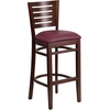 image:imageFlash Furniture Darby Series Slat Back Walnut Wood Restaurant Barstool  Black Vinyl SeatBurgundy Vinyl SeatWalnut Wood Frame